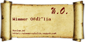 Wimmer Ofélia névjegykártya